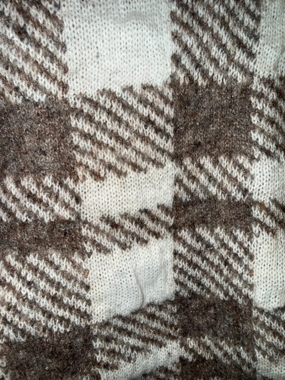 Ralph Lauren Cream‎ and Brown Plaid Knit Snood